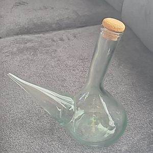 Glass porron 10 1\2 in tall by 10 1/2 wide